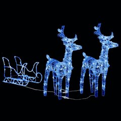 Ziemassvētku rotājums ziemeļbrieži un kamanas, akrila, 320 led spuldzes цена и информация | Праздничные декорации | 220.lv