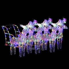 Ziemassvētku rotājums ziemeļbrieži un kamanas, akrila, 320 led spuldzes cena un informācija | Svētku dekorācijas | 220.lv