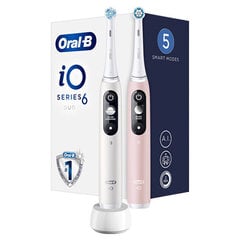 Oral-B iO6 Series Duo Pack White / Pink Sand cena un informācija | Elektriskās zobu birstes | 220.lv