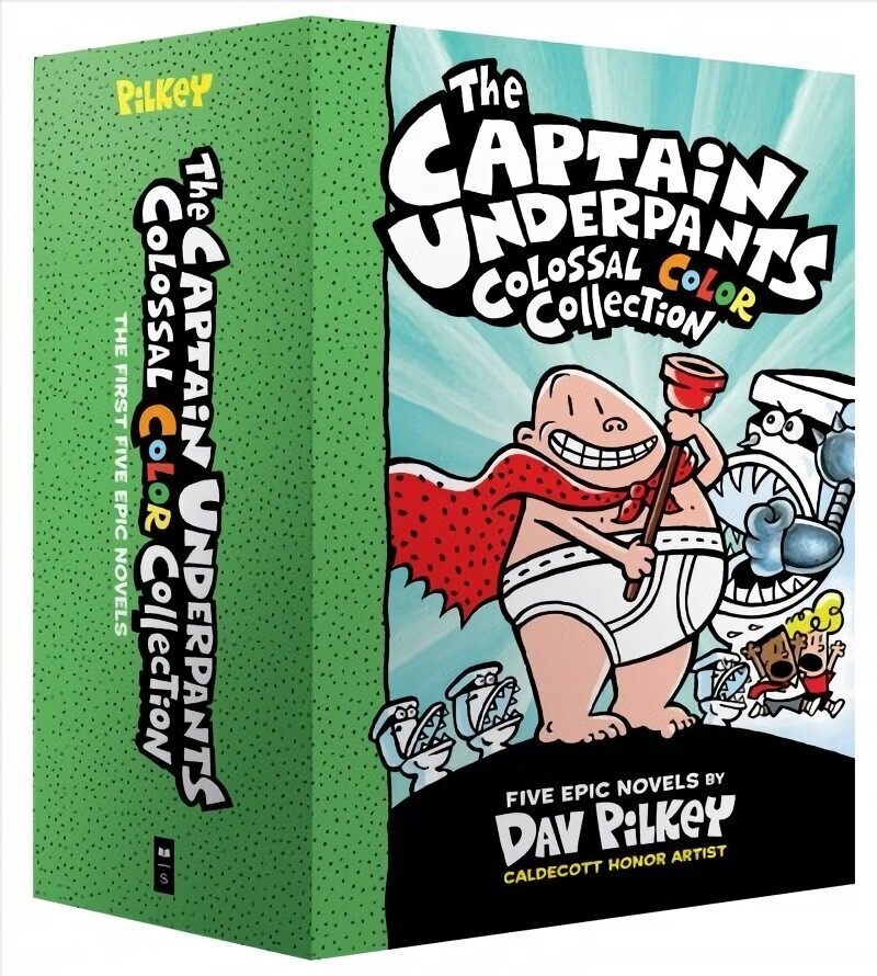 Captain Underpants Colossal Color Collection (Captain Underpants #1-5 Boxed Set) cena un informācija | Grāmatas pusaudžiem un jauniešiem | 220.lv