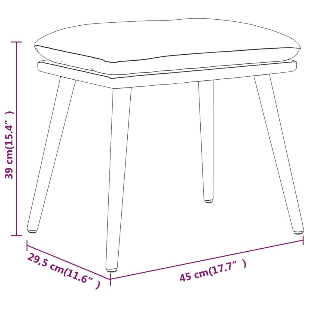 Kāju krēsls, melns, 45x29,5x39cm, samts cena un informācija | Sēžammaisi, pufi | 220.lv