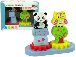 Koka dzīvnieki bērniem Lean Toys, panda un pūce cena un informācija | Rotaļlietas meitenēm | 220.lv