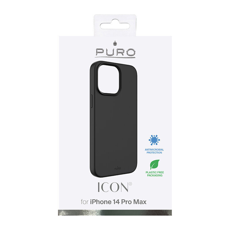 Puro Icon, iPhone 14 Pro Max, melns / IPC14P67ICONBLK cena un informācija | Telefonu vāciņi, maciņi | 220.lv