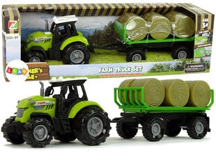 Трактор с тюками сена, зеленый цена и информация | Игрушки для мальчиков | 220.lv