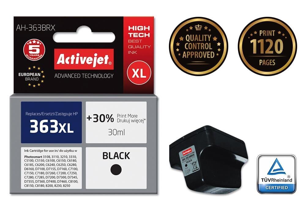 Ink ActiveJet AH-719 | Black | 30 ml | Refill | HP C8719EE цена и информация | Tintes kārtridži | 220.lv