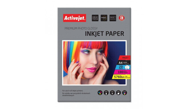 Fotopapīrs ActiveJet AP4-180G20 glancēts цена и информация | Burtnīcas un papīra preces | 220.lv