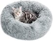 Apaļa gulta kaķiem, suņiem Donut Gaiši pelēka 60cm cena un informācija | Suņu gultas, spilveni, būdas | 220.lv