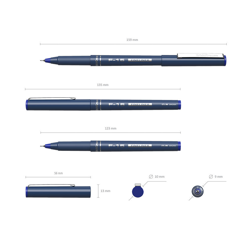 Pildspalva kapilāra ErichKrause ® F-15, tintes krāsa: zila, melna, sarkana (blisterī pa 3 gab.) цена и информация | Rakstāmpiederumi | 220.lv