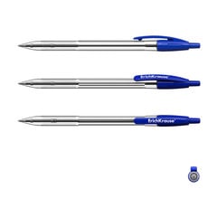 Lodīšu pildspalva- automātiska ErichKrause® R-301 Classic Matic 1.0, tintes krāsa - zila (iepakojumā 4 gb.), komplekts cena un informācija | Rakstāmpiederumi | 220.lv