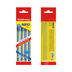 Pildspalva lodīšu ErichKrause ® Neo ® Original, tintes krāsa - zila (iepakojumā pa 4 gab.), komplekts cena un informācija | Rakstāmpiederumi | 220.lv