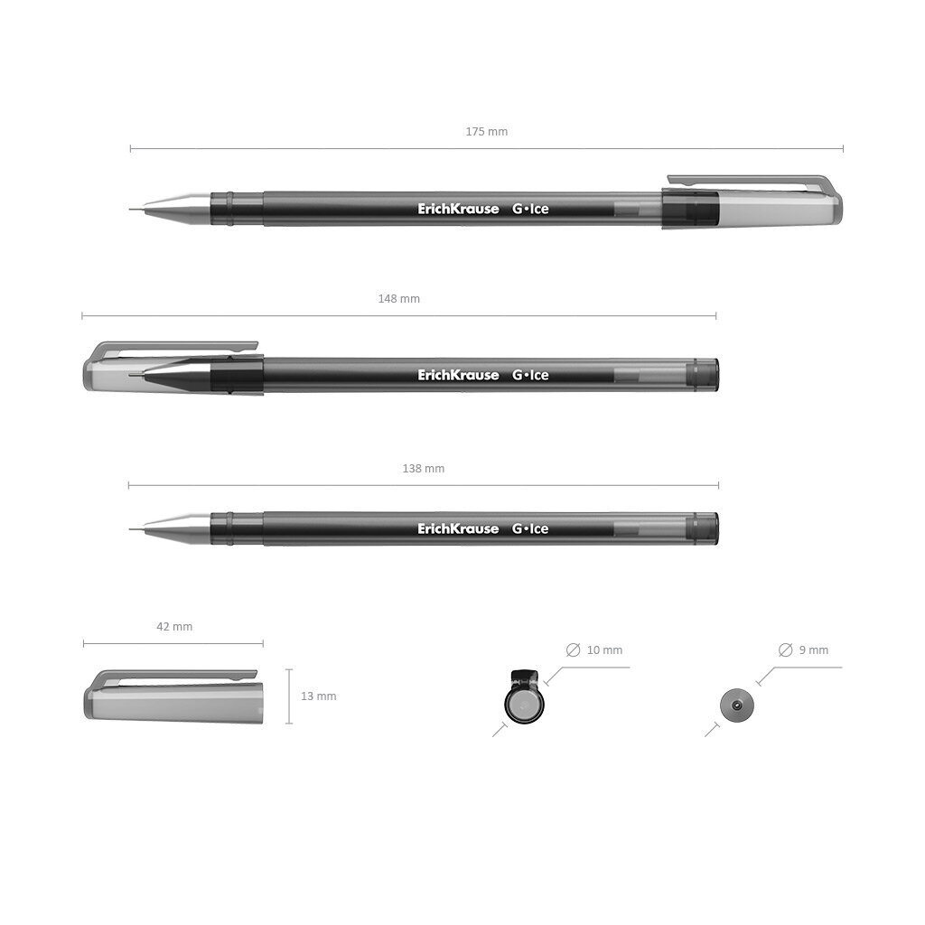Gēla pildspalva ErichKrause ® G-Ice, tintes krāsa - melna (iepakojumā 2 gab.), komplekts cena un informācija | Rakstāmpiederumi | 220.lv