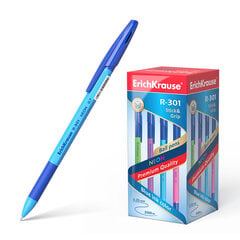 Pildspalva lodīšu ErichKrause ® R-301 Neon Stick & Grip 0.7, tintes krāsa - zila (kastītē pa 50 gab.), komplekts cena un informācija | Rakstāmpiederumi | 220.lv