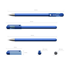 Gēla pildspalva ErichKrause ® G-soft, tintes krāsa - zila (kastītē pa 12 gab.), komplekts cena un informācija | Rakstāmpiederumi | 220.lv