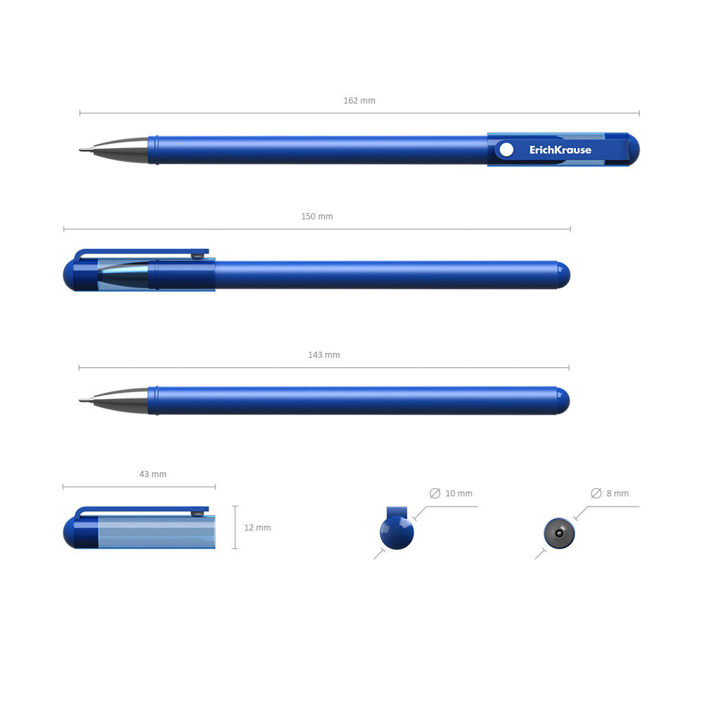 Gēla pildspalva ErichKrause ® G-soft, tintes krāsa - zila (kastītē pa 12 gab.), komplekts cena un informācija | Rakstāmpiederumi | 220.lv