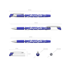 Pildspalva lodīšu ErichKrause ® MaxGlider ®, Ultra Glide Technology, tintes krāsa - zila (kastītē pa 12 gab.), komplekts цена и информация | Письменные принадлежности | 220.lv