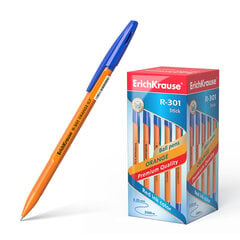Lodīšu pildspalva ErichKrause ® R-301 Orange Stick 0.7, tintes krāsa - zila (kastītē pa 50 gab.), komplekts cena un informācija | Rakstāmpiederumi | 220.lv
