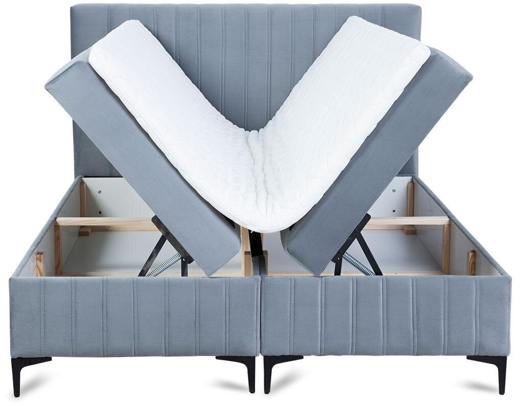 Kontinentālā gulta Quant, 200x200 cm, zils cena un informācija | Gultas | 220.lv