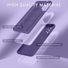 Komplekts - silikona vāciņš Samsung Galaxy A53 5G (real liquid silicone Easy Clean), violets (Lavanda) + Basic (Case Friendly) aizsargstikls cena un informācija | Telefonu vāciņi, maciņi | 220.lv