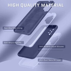 Komplekts - silikona vāciņš Samsung Galaxy A53 5G (real liquid silicone Easy Clean), zils (Navy) + Basic (Case Friendly) aizsargstikls cena un informācija | Telefonu vāciņi, maciņi | 220.lv