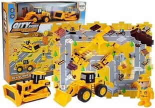 Būvlaukuma komplekts ar automašīnām, puzli un piederumiem cena un informācija | Rotaļlietas zēniem | 220.lv