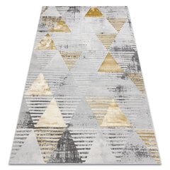 Ковер Lira E1627 треугольники геометрический, структурный, современный, гламур- серый / золотой цена и информация | Ковры | 220.lv