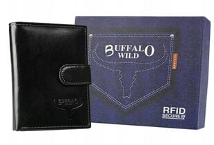 Мужской кошелек из натуральной кожи Buffalo Wild, черный цена и информация | Мужские кошельки | 220.lv