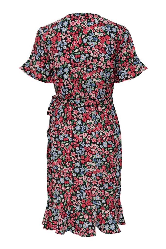 Sieviešu kleita ONLOLIVIA Regulāri Fit 15206407 Black Red Shore Flower cena un informācija | Kleitas | 220.lv