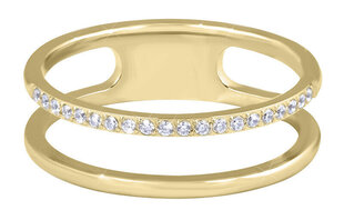 Двойное минималистское кольцо из золотой стали Troli  цена и информация | Кольца | 220.lv