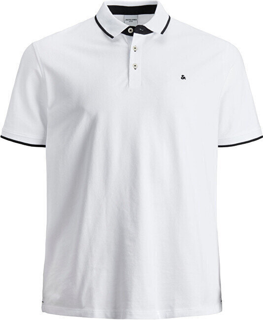 Vīriešu polo krekls Slim Fit JJEPAULOS 12143859 Balts цена и информация | Vīriešu T-krekli | 220.lv