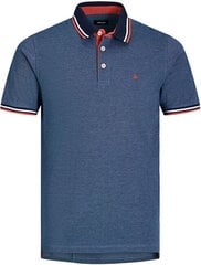 Мужская рубашка-поло Slim Fit JJEPAULOS 12143859 Denim Blue цена и информация | Мужские футболки | 220.lv