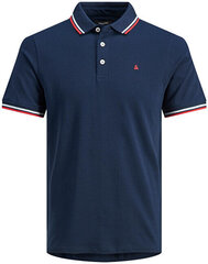 Vīriešu polo krekls Slim Fit JJEPAULOS 12143859 Navy Blaze r цена и информация | Мужские футболки | 220.lv