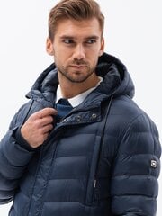 Vīriešu ziemas parka jaka Ombre C555 tumši zila цена и информация | Мужские куртки | 220.lv