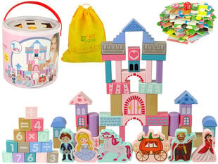 Набор деревянных кубиков для девочек Lean Toys, замок принцессы, 67 деталей цена и информация | Игрушки для девочек | 220.lv
