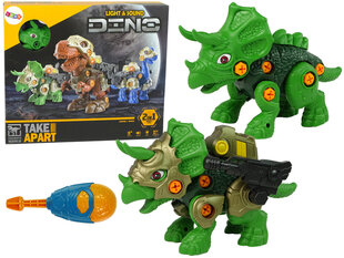 Разборный динозавр Triceratopsas со звуковыми и световыми эффектами, желтый цена и информация | Игрушки для мальчиков | 220.lv