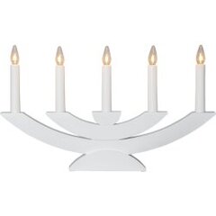 Koka svečturis izliekta veida balts 21W 42x24cm Navida 220-05 cena un informācija | Sveces un svečturi | 220.lv
