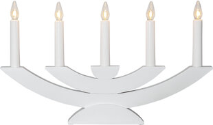 Koka svečturis izliekta veida balts 21W 42x24cm Navida 220-05 cena un informācija | Sveces un svečturi | 220.lv