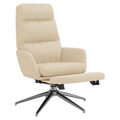 Atpūtas krēsls ar kāju balstu, krēmkrāsas, auduma cena un informācija | Atpūtas krēsli | 220.lv