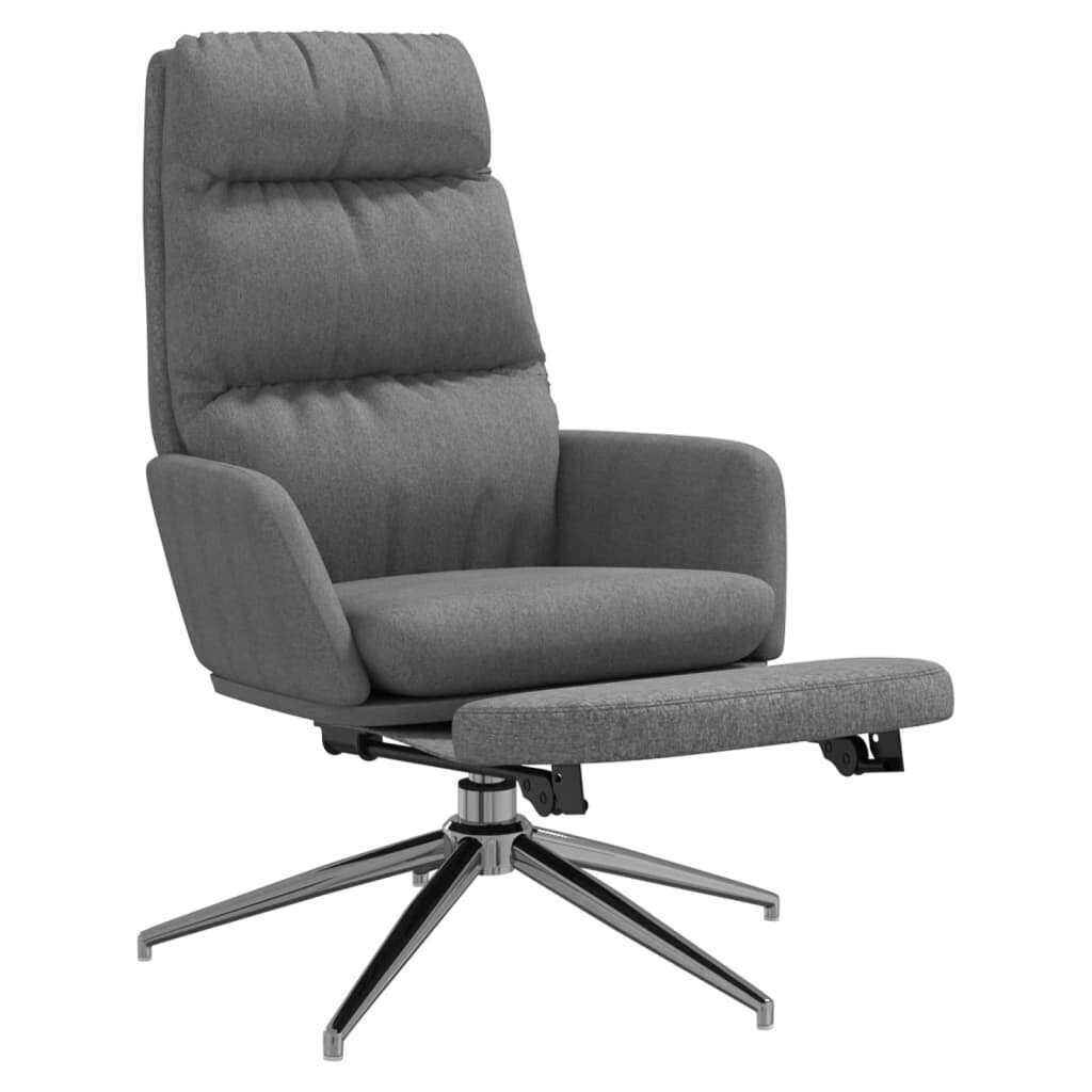 Atpūtas krēsls ar kāju balstu, gaiši pelēkā krāsā, audums cena un informācija | Atpūtas krēsli | 220.lv
