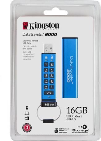 Kingston 16GB USB 3.0 DT2000 ar slēdzi cena un informācija | USB Atmiņas kartes | 220.lv