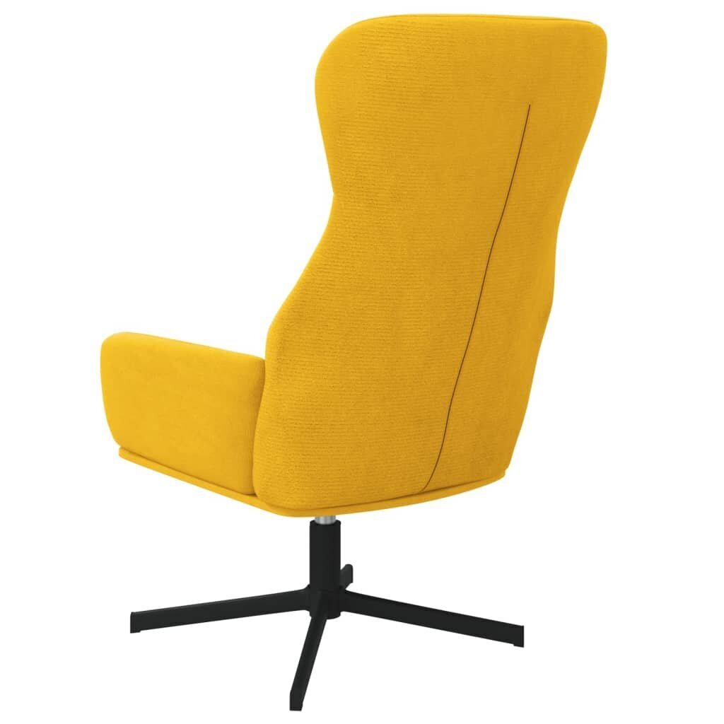 Atpūtas krēsls ar kāju krēslu, dzeltens, audums цена и информация | Atpūtas krēsli | 220.lv