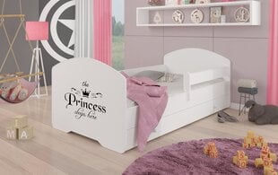 Кровать ADRK Furniture Pepe Barrier Princess Black, 140х70 см, белая цена и информация | Детские кровати | 220.lv