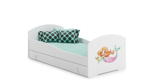 Gulta ADRK Furniture Pepe Mermaid with a Star, 140x70 cm, balta цена и информация | Детские кровати | 220.lv