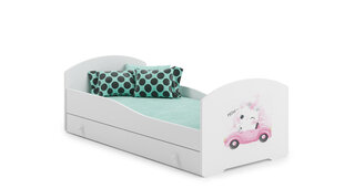 Gulta ADRK Furniture Pepe Cat in a Car, 140x70 cm, balta cena un informācija | Bērnu gultas | 220.lv