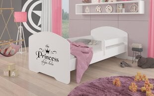 Gulta ADRK Mēbeles Pepe Barrier Princess Black, 140x70 cm, balta cena un informācija | Bērnu gultas | 220.lv