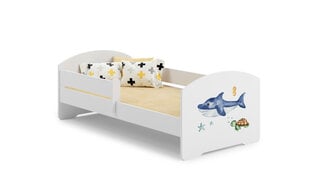 Кровать ADRK Furniture Pepe Barrier Sea Animals, 160x80 см, белая цена и информация | Детские кровати | 220.lv