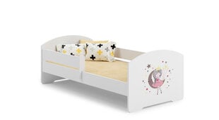 Кровать ADRK Furniture Pepe Barrier Sleeping Princess, 160х80 см, белая цена и информация | Детские кровати | 220.lv