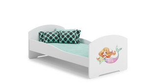 Gulta ADRK Furniture Pepe Mermaid with a Star, 140x70 cm, balta cena un informācija | Bērnu gultas | 220.lv