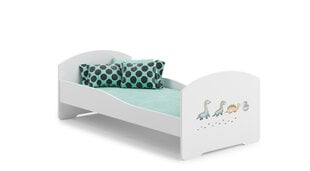 Gultas ADRK Furniture Pepe Barrier Dinosaurs, 160x80 cm, balta cena un informācija | Bērnu gultas | 220.lv