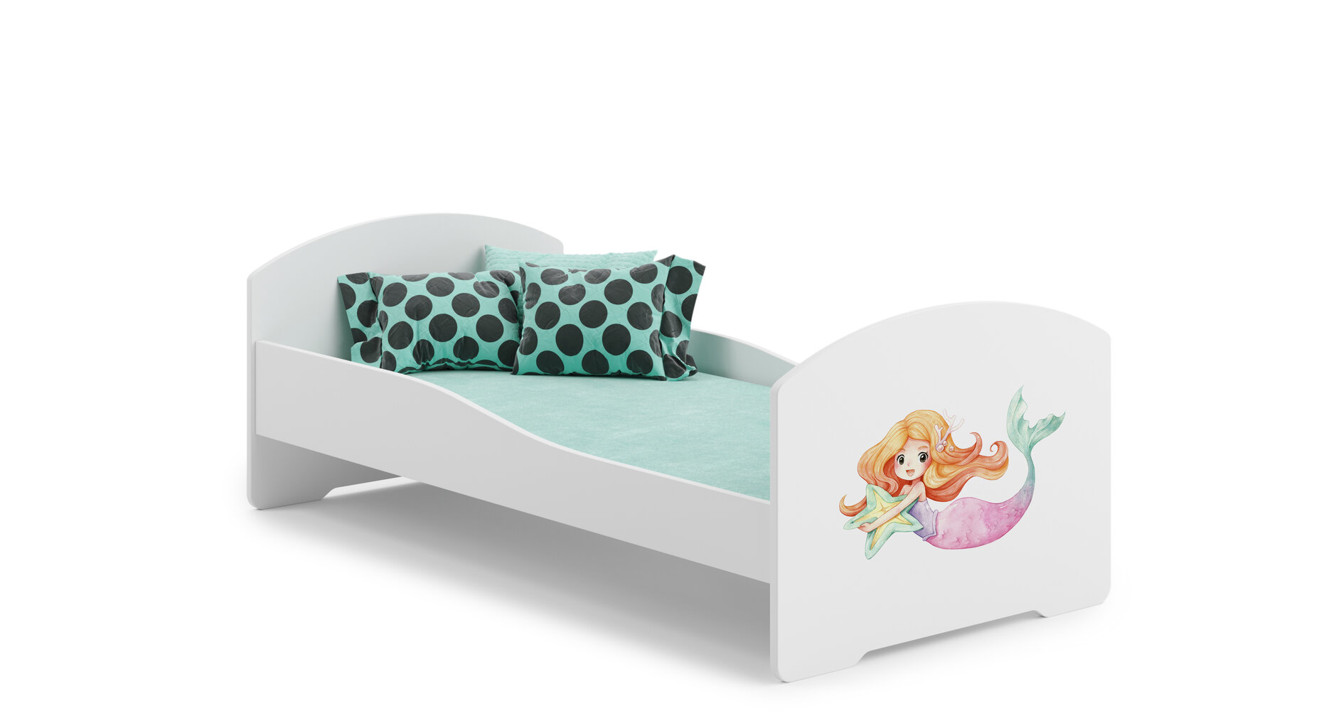 Gulta ADRK Furniture Pepe Mermaid with a Star, 160x80 cm, balta цена и информация | Bērnu gultas | 220.lv