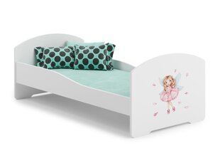 Gulta ADRK Furniture Pepe Girl with Wings, 160x80 cm, balta cena un informācija | Bērnu gultas | 220.lv